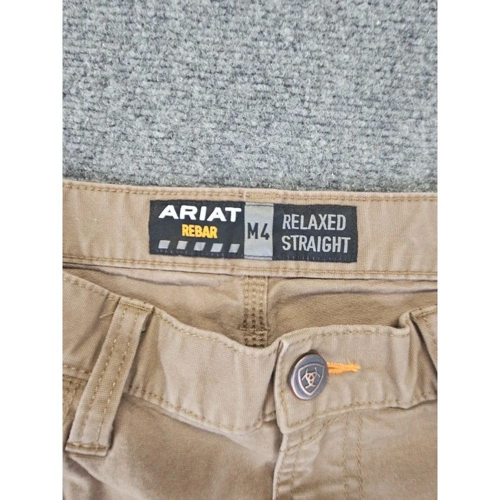 Ariat Rebar M4 Mens  (Measures 34X32) Relaxed Straight Khaki Work Pants 1710